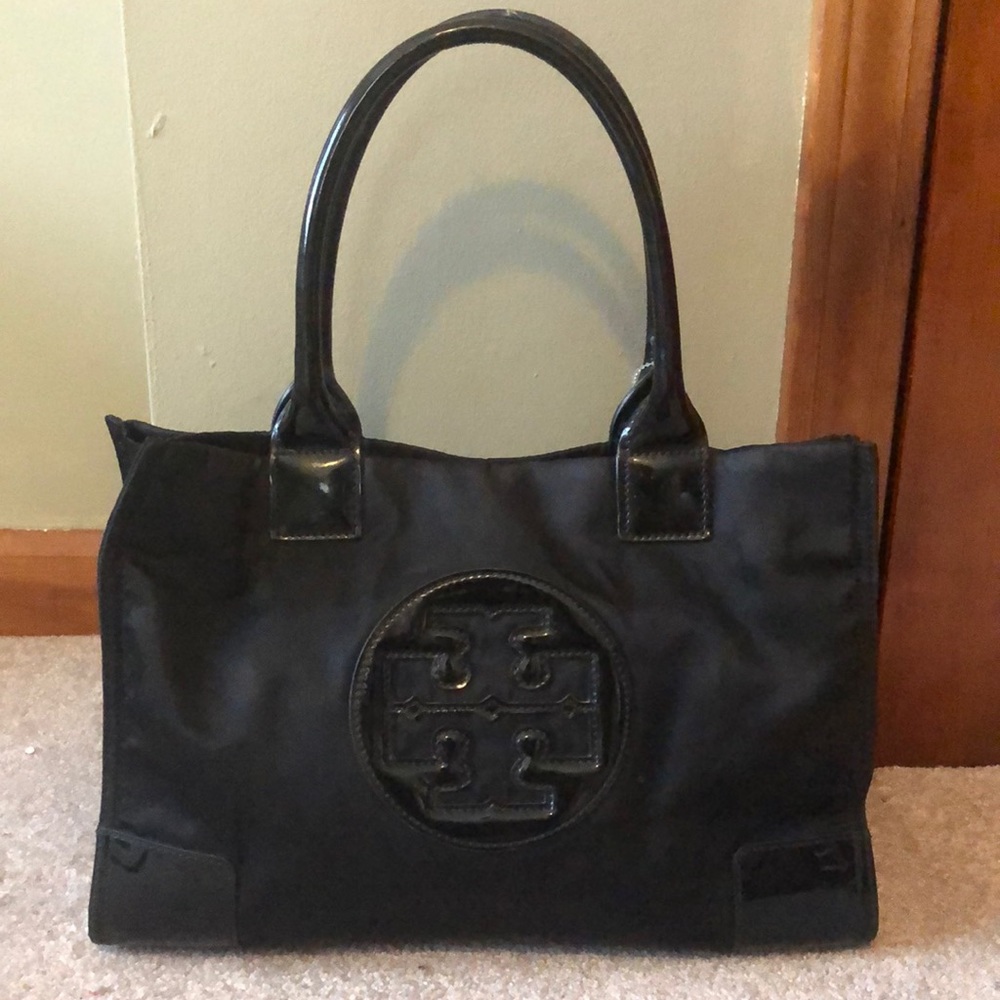 Tory Burch Ella patent mini tote bag
